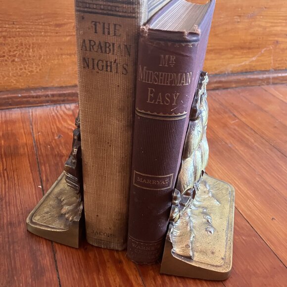 Vintage BOOK ENDS Philadelphia Mfg. Co. Cast Iron w/ Bronzed Finish Sailing Ship - Picture 3 of 12